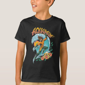 T-shirt Graphique du Surf de levage Aquaman et Trident