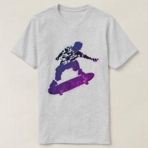 T-Shirt Graphique Éclaboussure Planche à Roulettes