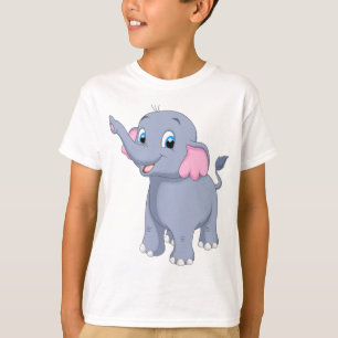 T-shirt graphique éléphant de dessin animé mignon