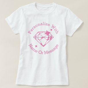 T-shirt Graphique en diamant rose PERSONNALISÉ