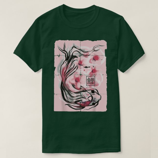T-shirt Graphique en fleurs de cerises de Koi Fish Sakura (Design devant)