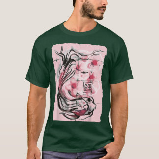 T-shirt Graphique en fleurs de cerises de Koi Fish Sakura