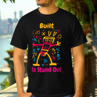 T-shirt graphique en forme de robot de pop-art gra