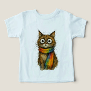 T-shirt graphique enfant en bleu clair avec un cha