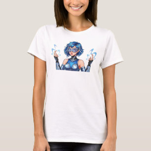 T-Shirt Graphique Féminin Fille Cyber Futuriste