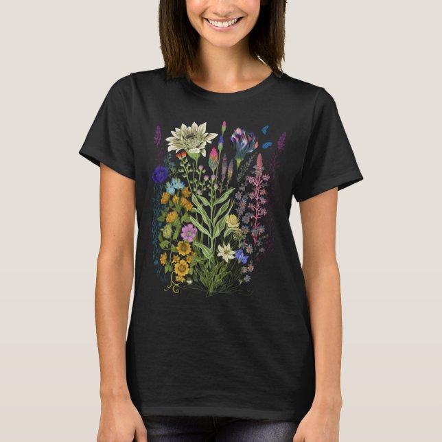 T-shirt Graphique Fleur Pour Femmes Fleur sauvage Floral (Devant)