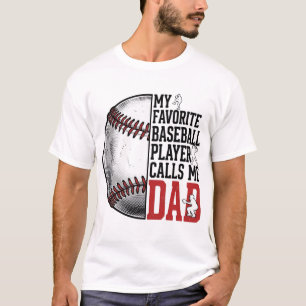 T-Shirt Graphique Gravure Vintage Papa Baseball_1