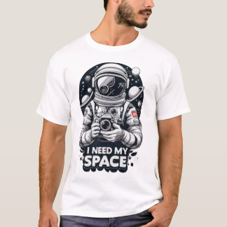 T-shirt  Graphique "J'ai besoin de mon espace" 