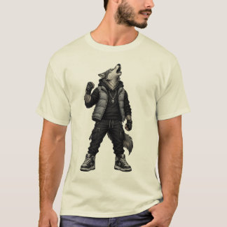T-Shirt graphique loup streetwear cool | Urban Ani