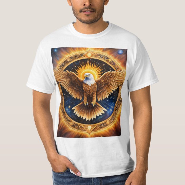 T-Shirt Graphique Majestic Aigle - Coton Premium T (Devant)