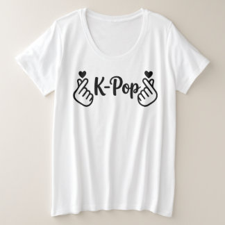 T-shirt graphique minimaliste au cœur de doigt K-P