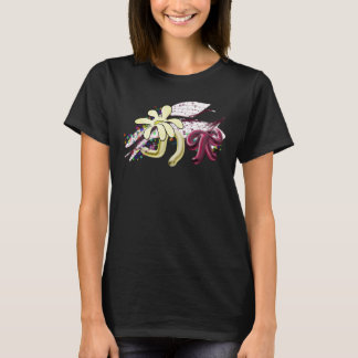 T-shirt graphique moderne abstrait floral vibrant