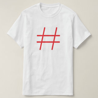 T-Shirt Graphique Moderne Symbole Hashtag Rouge Mi