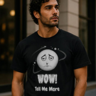 T-shirt graphique moonface sarcastique "Wow"