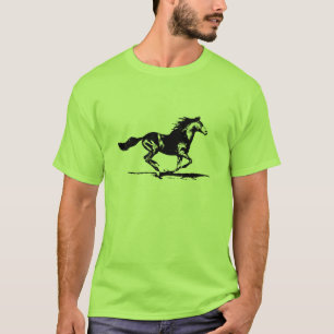 T-shirt Graphique noir de cheval d'étalon