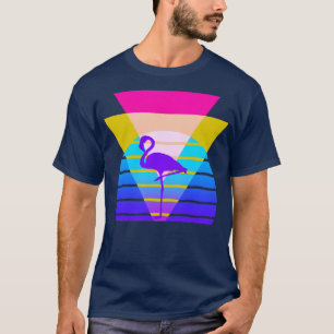 T-shirt Graphique nostalgique Flamant rose des années 80