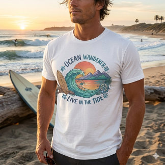 T-shirt graphique Ocean Wanderer Surf - Vivre dans