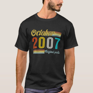 T-shirt Graphique Octobre Vintage 2007 Parties originales 