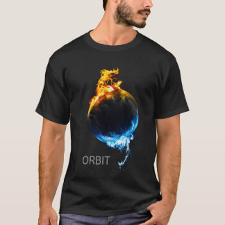 T-Shirt graphique "ORBIT" Globe Feu et Glace Éléme