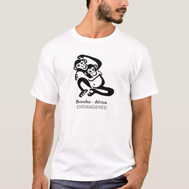 T-shirt Graphique original - BONOBO - Animaux en voie de d (Devant)
