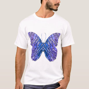 T-shirt graphique papillon violet bleu pour hommes