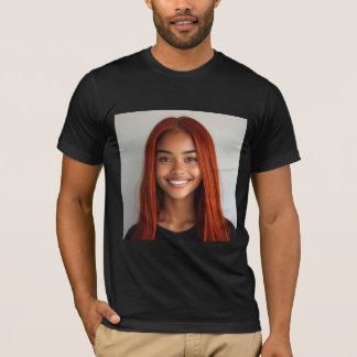 T-shirt graphique portrait roux vibrant – Art IA a
