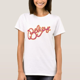 T-shirt graphique pour dames rose et orange