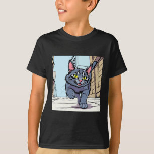 T-shirt graphique pour enfants avec un chat de des