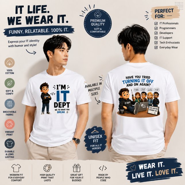 T-shirt graphique pour programmeur et support tech (Créateur téléchargé)