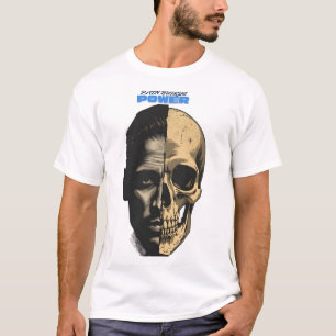 T-Shirt Graphique Puissant Demi-Homme Demi-Crâne