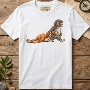 T-shirt graphique Punch singe drôle Tee de dessin