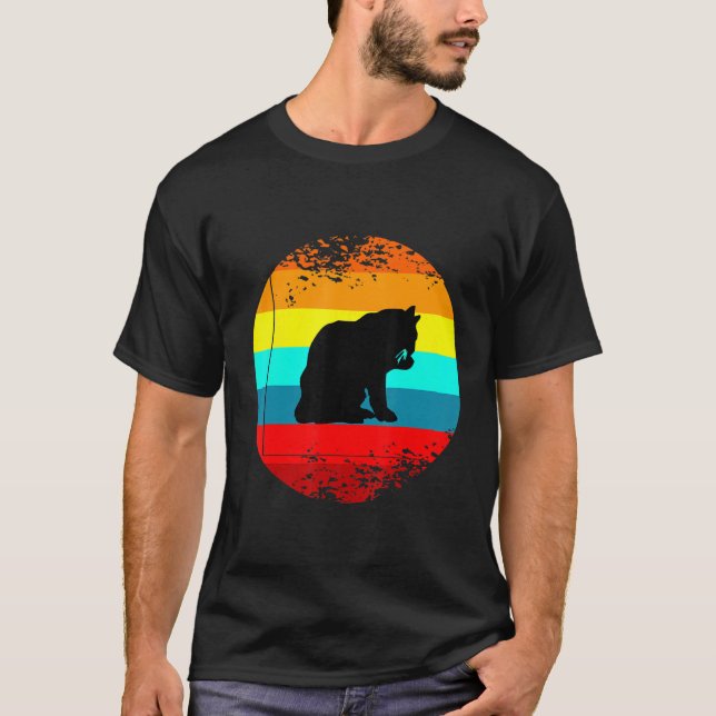 T-shirt Graphique Rétro Animal De Ferme Avec Un Bobcat Vin (Devant)