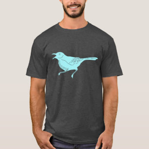T-shirt Graphique rétro d'Aqua Blue Mockingbird State Bir