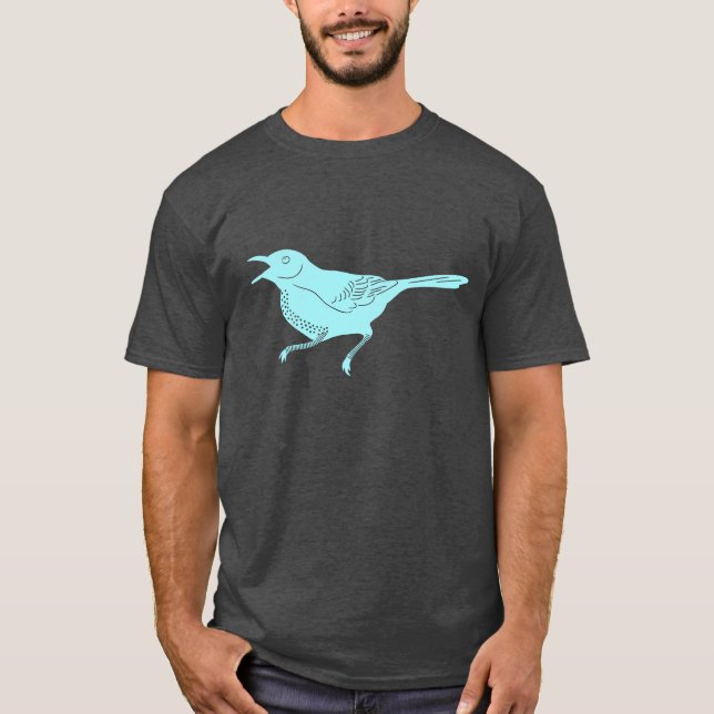 T-shirt Graphique rétro d'Aqua Blue Mockingbird State Bird (Devant)