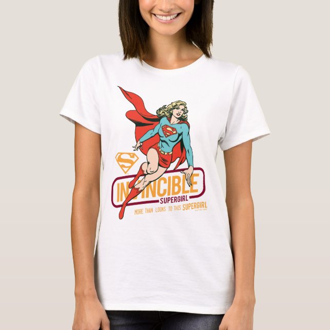 T-shirt Graphique rétro-invincible Supergirl (Devant)
