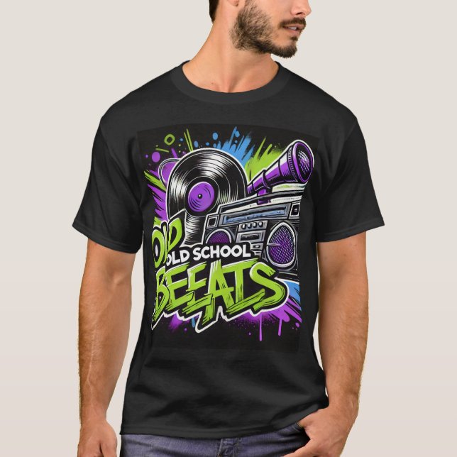T-shirt graphique Retro Old School Beats - Vinyl (Devant)