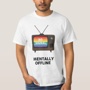 T-Shirt Graphique Retro TV "Mental Hors Ligne"