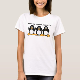 T-shirt Graphique sage de conception de trois pingouins