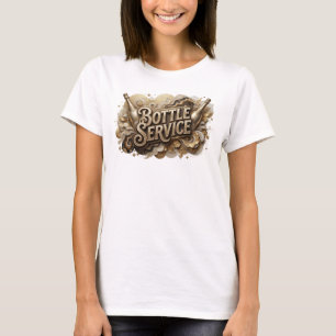 T-shirt graphique service de bouteille orange gras