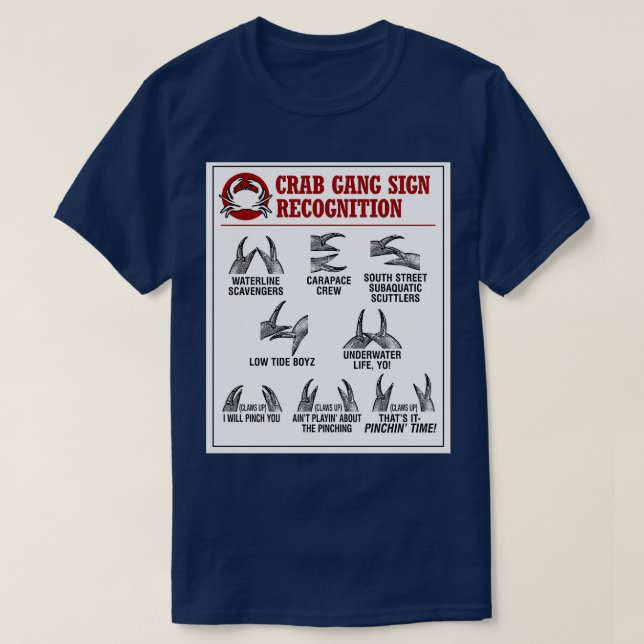 T-shirt Graphique Signes de bande de crabes (Design devant)