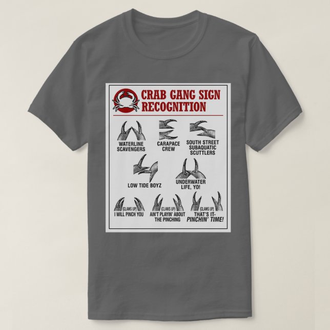 T-shirt Graphique Signes de bande de crabes (Design devant)