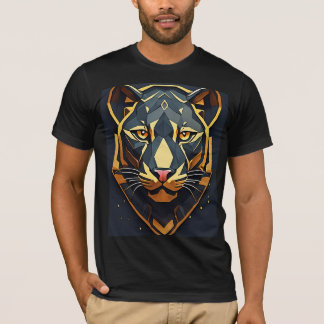 T-Shirt Graphique Silhouette Lion - Bold & élégant
