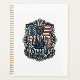 T-shirt graphique vectoriel de chat noir patriotiq