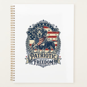 T-shirt graphique vectoriel de teckel patriotique_