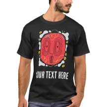 T-Shirt Graphique Visage Abstrait Rouge