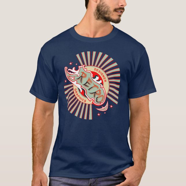 T-shirt Graphiques Retro Designer (Devant)