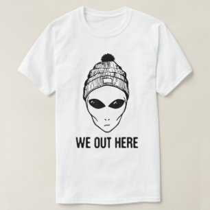 T-shirt Graphisme Alien Beanie We Out Here