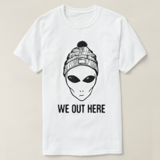 T-shirt Graphisme Alien Beanie We Out Here