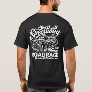 T-shirt Graphisme blanc de course de voiture classique de 