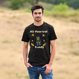 T-shirt Graphisme Chat prêt pour Air Paw-trol